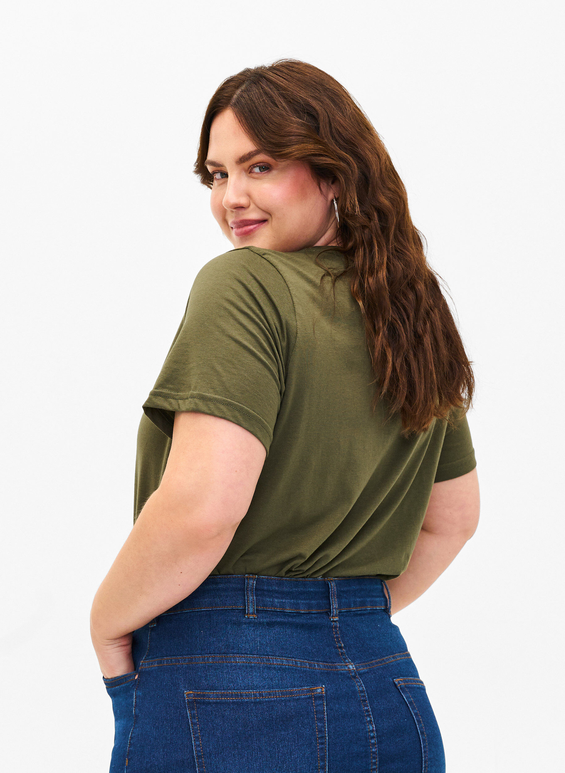 ZizziFLASH - T-Shirt mit Rundhalsausschnitt, Olivie Night, Model image number 1