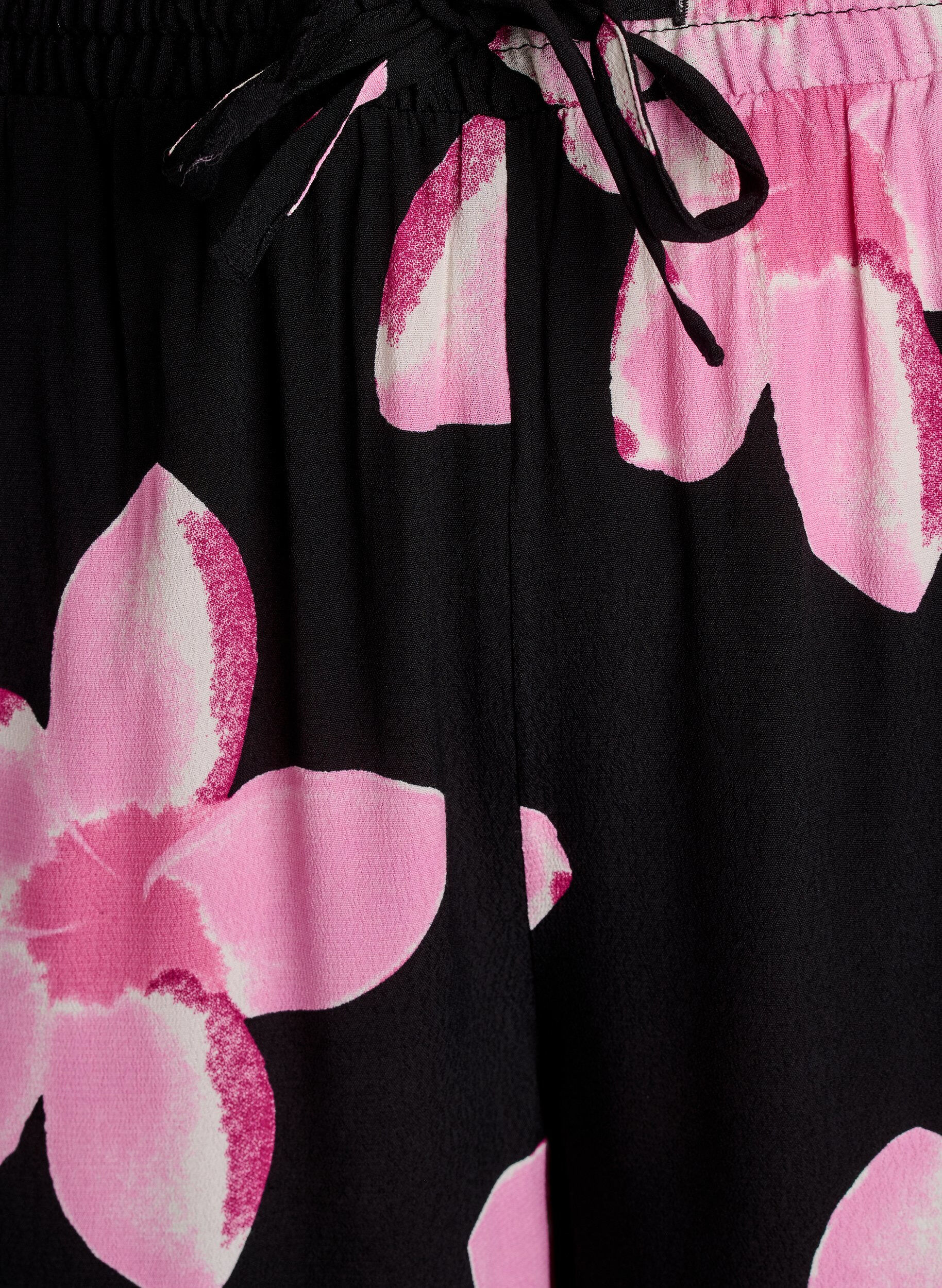 ZizziLockere Viskosehose mit Print, Schwarz, Packshot image number 2