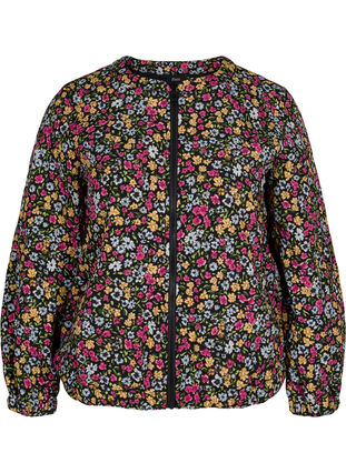 Kurze Jacke mit Print und Taschen, Black Ditzy Flower, Packshot image number 0