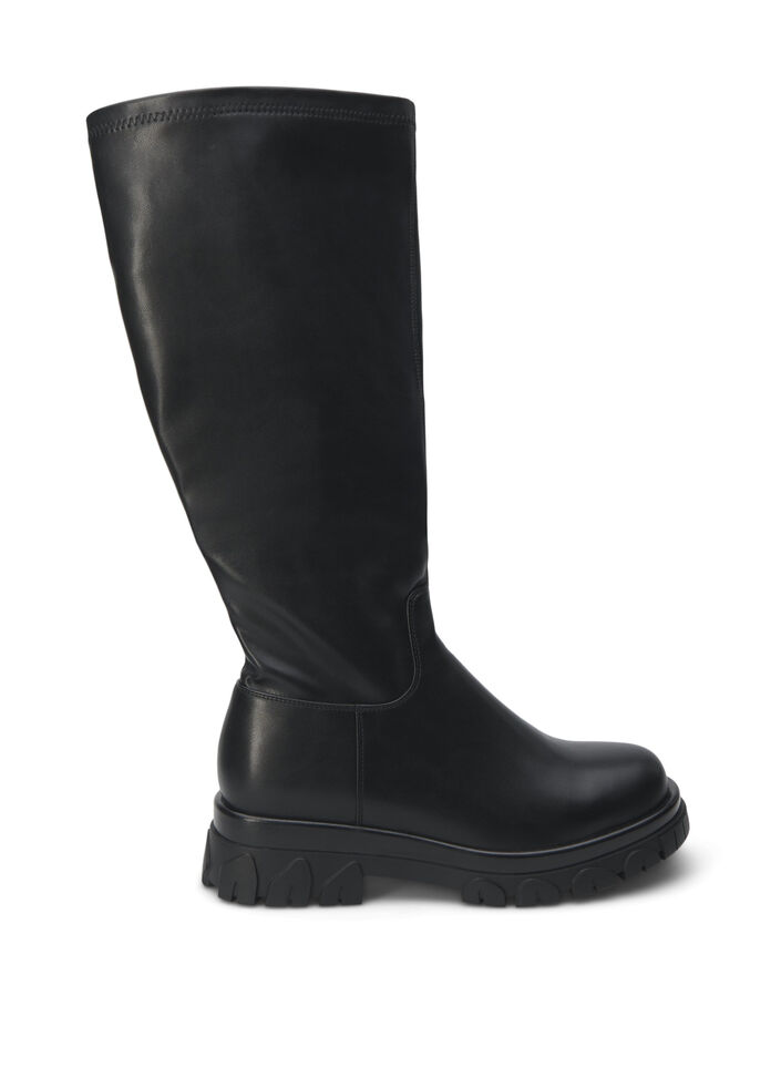 Stiefel mit langem Schaft, Schwarz, Packshot image number 0