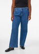 Jeans mit weitem Bein und hohem Bund, Blau, Model image number 2