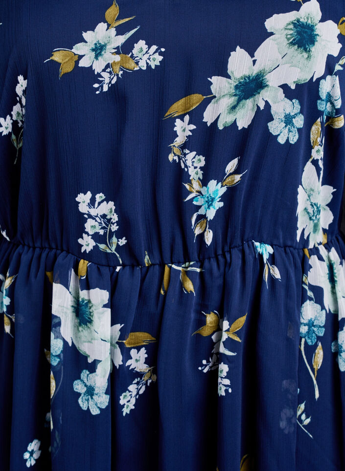 Partykleid aus Chiffon mit langen &Auml;rmeln, Blau, Packshot image number 3