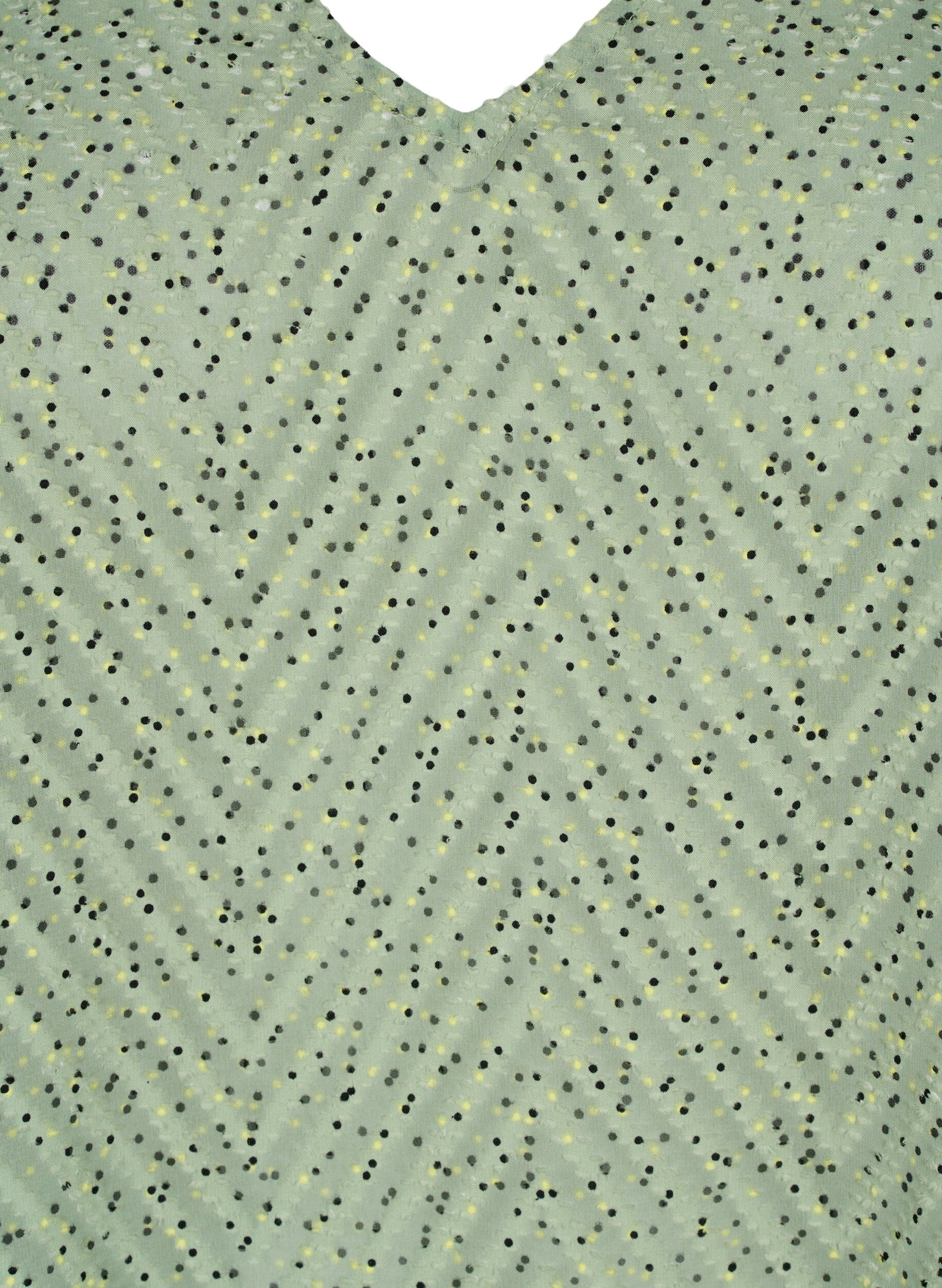 ZizziGepunktete Bluse mit kurzen &Auml;rmeln, Seagrass Dot, Packshot image number 2