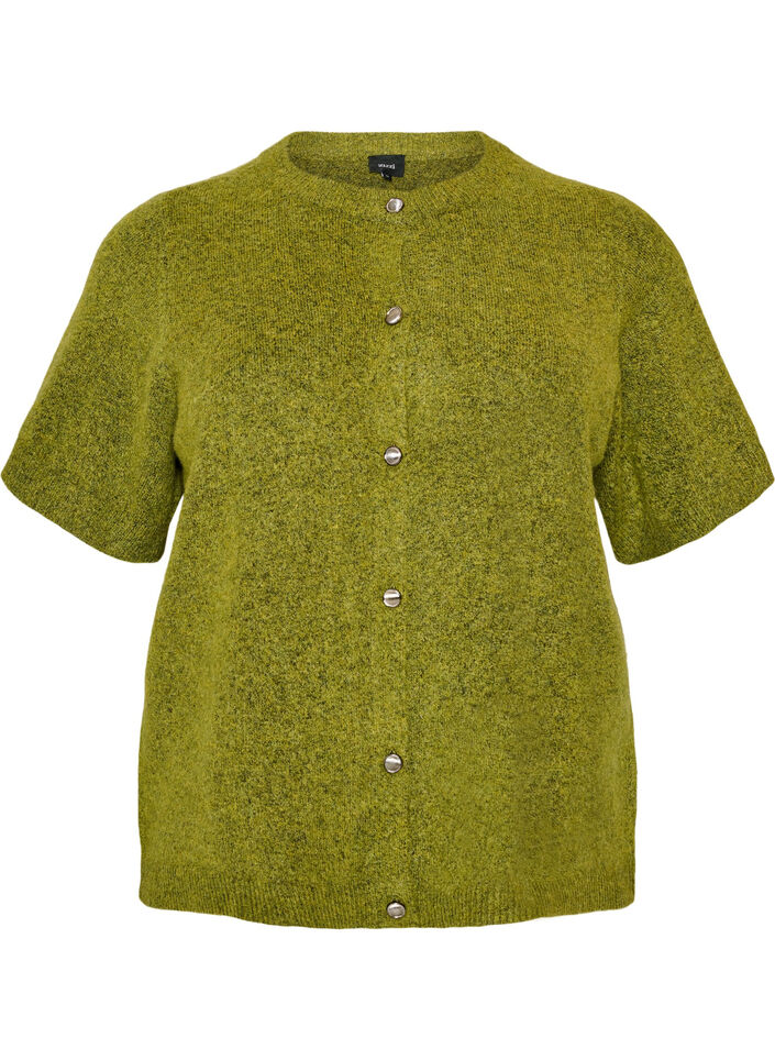 Strickjacke mit kurzen &Auml;rmeln, Gr&uuml;n, Packshot image number 0