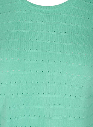 Strickbluse mit strukturiertem Muster und Rundhalsausschnitt, Dusty Jade Green, Packshot image number 2