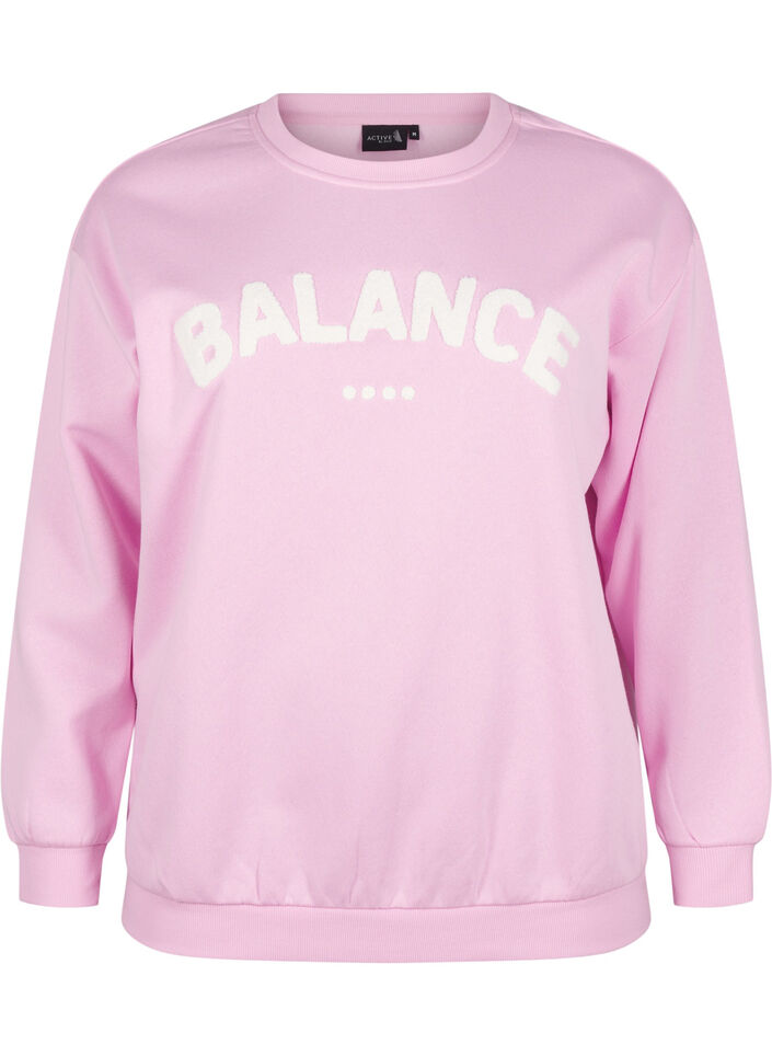 Sweatshirt mit Frottee-Schriftzug, Pink, Packshot image number 0