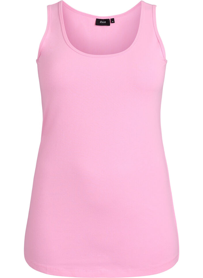 Einfarbiges Basic Top aus Baumwolle, Pink, Packshot image number 0