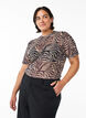 Bluse aus Mesh, mit kurzen Ärmeln, Schwarz, Model image number 0