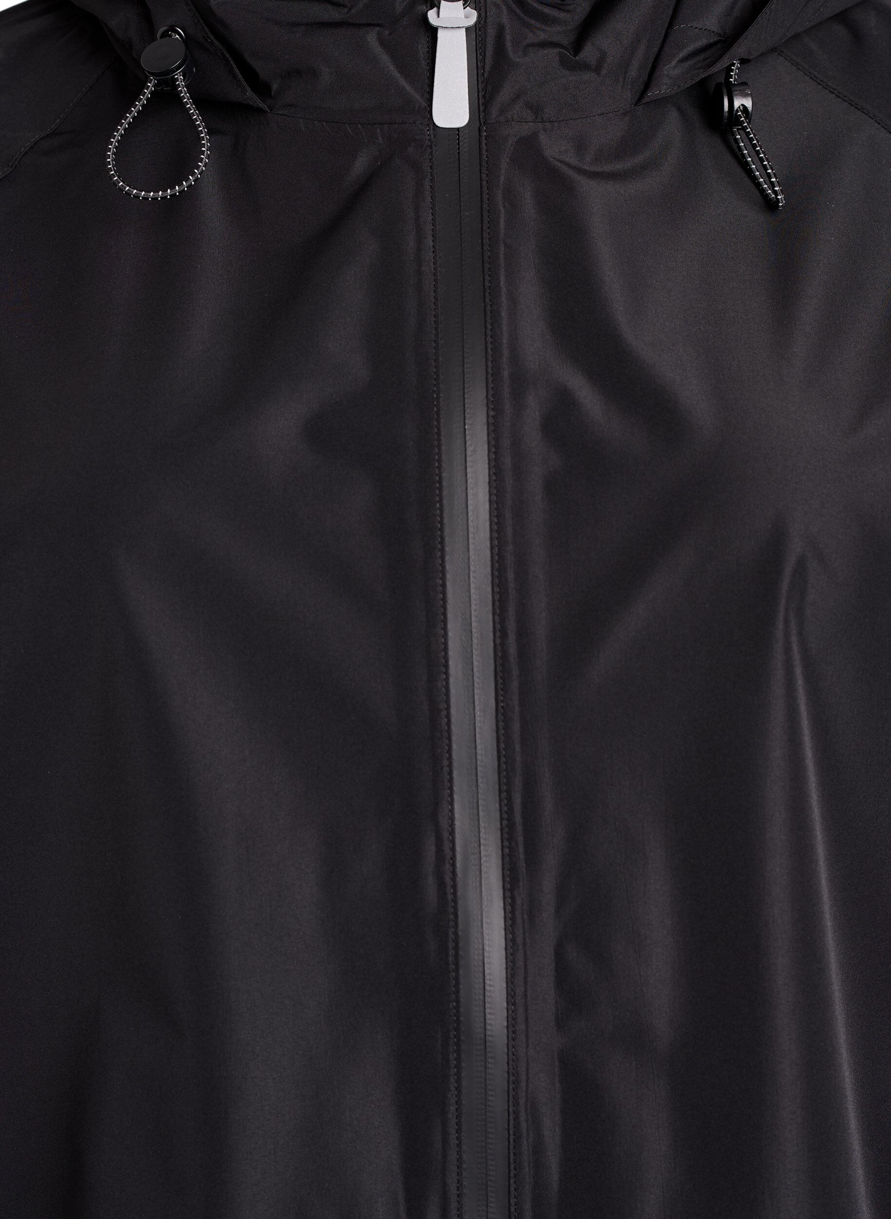 ZizziRegenjacke mit reflektierenden Details, Schwarz, Packshot image number 2