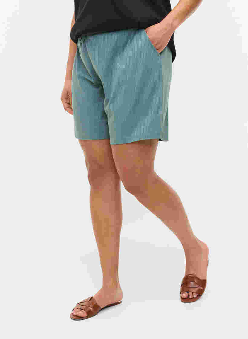Shorts aus Rippqualität mit Taschen, Goblin Blue, Model image number 2