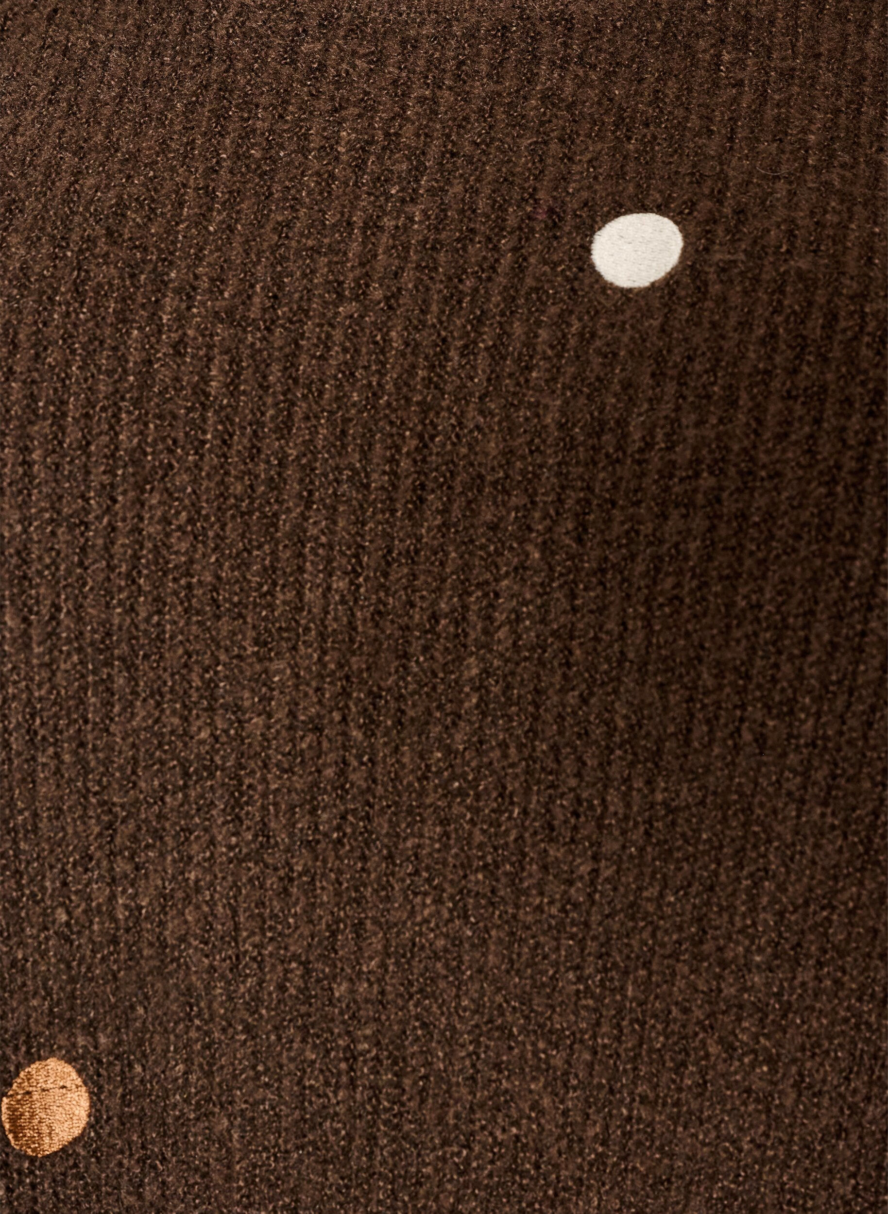 ZizziStrickbluse mit kleinen Stickmotiven, Braun, Packshot image number 2