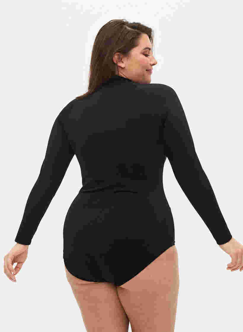 Badeanzug mit langen Ärmeln, Black, Model image number 1