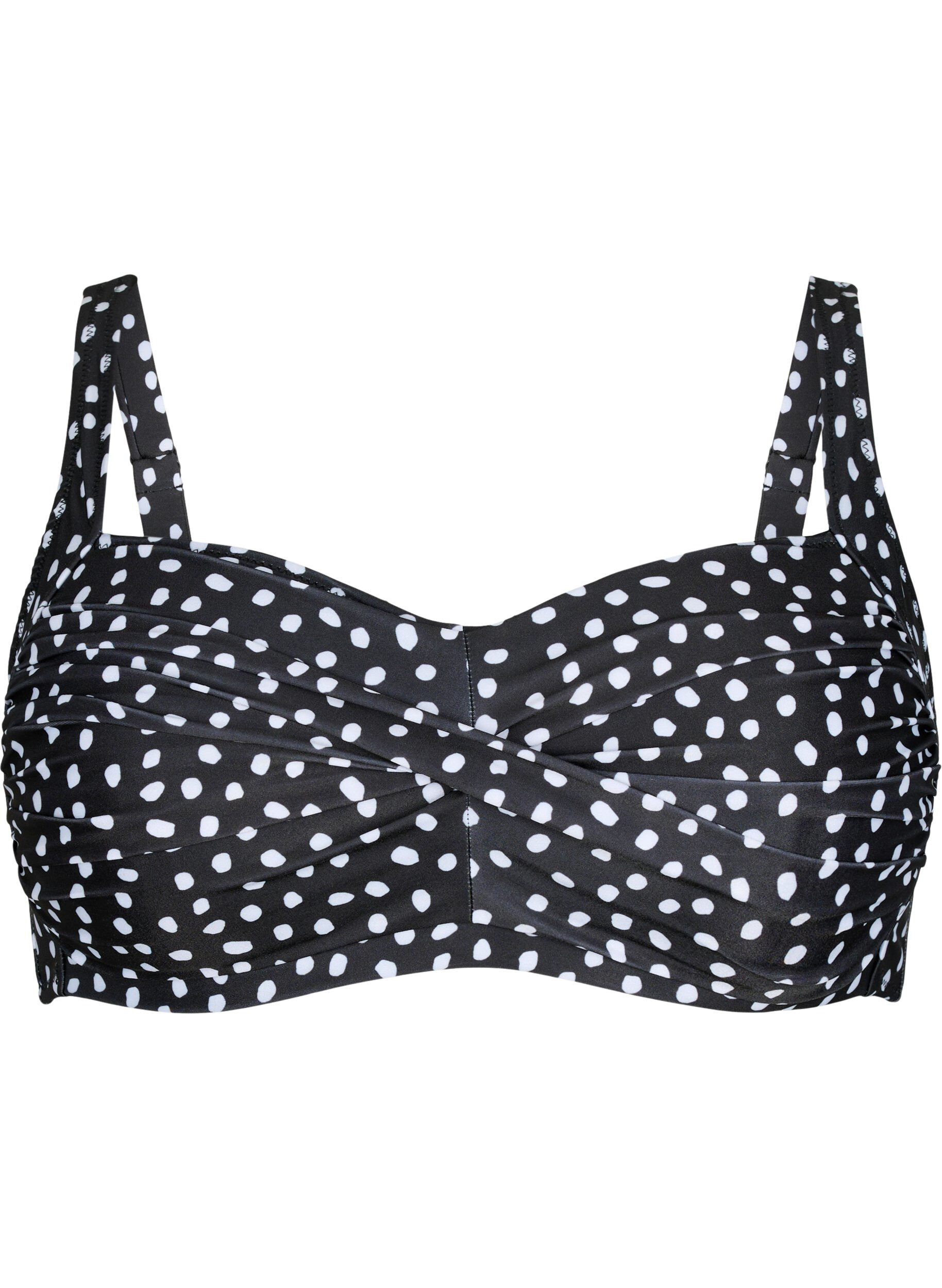 ZizziBedrucktes Bikini-Top, Black White Dot, Packshot image number 0
