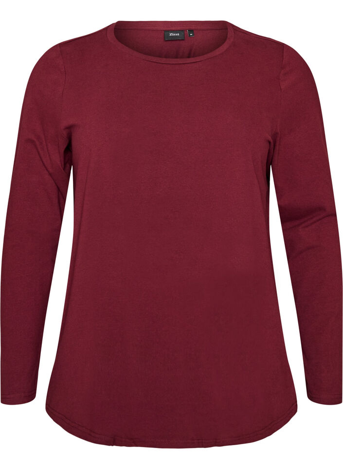 Basic Bluse aus Jersey mit langen &Auml;rmeln, Rot, Packshot image number 0