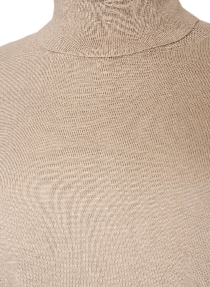 Rollkragenpullover mit lockerer Passform, Beige, Packshot image number 2