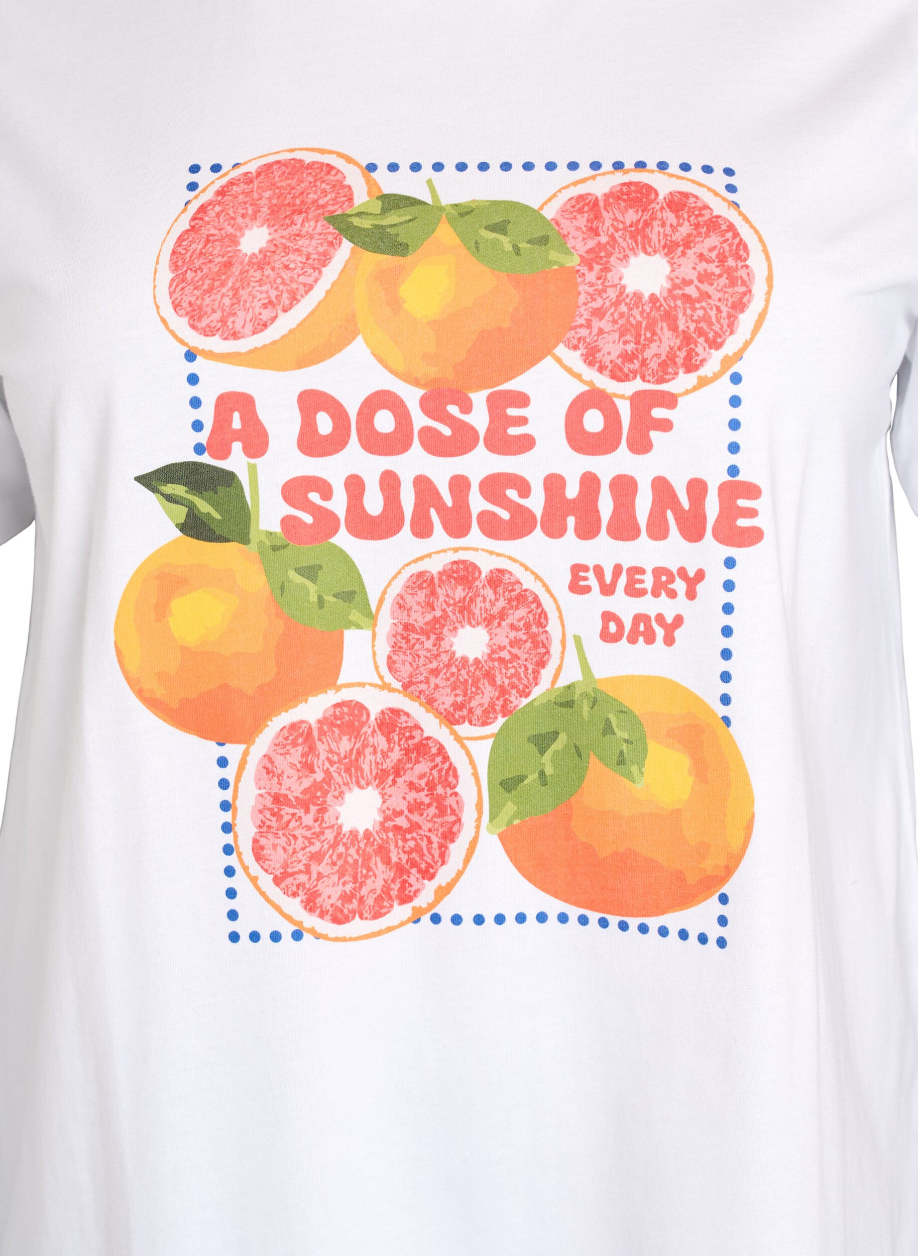 ZizziT-Shirt aus Biobaumwolle mit Zitrusmotiv, Wei&szlig;, Packshot image number 2