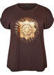 T-Shirt mit dekorativem Frontprint, Braun, Packshot image number 0
