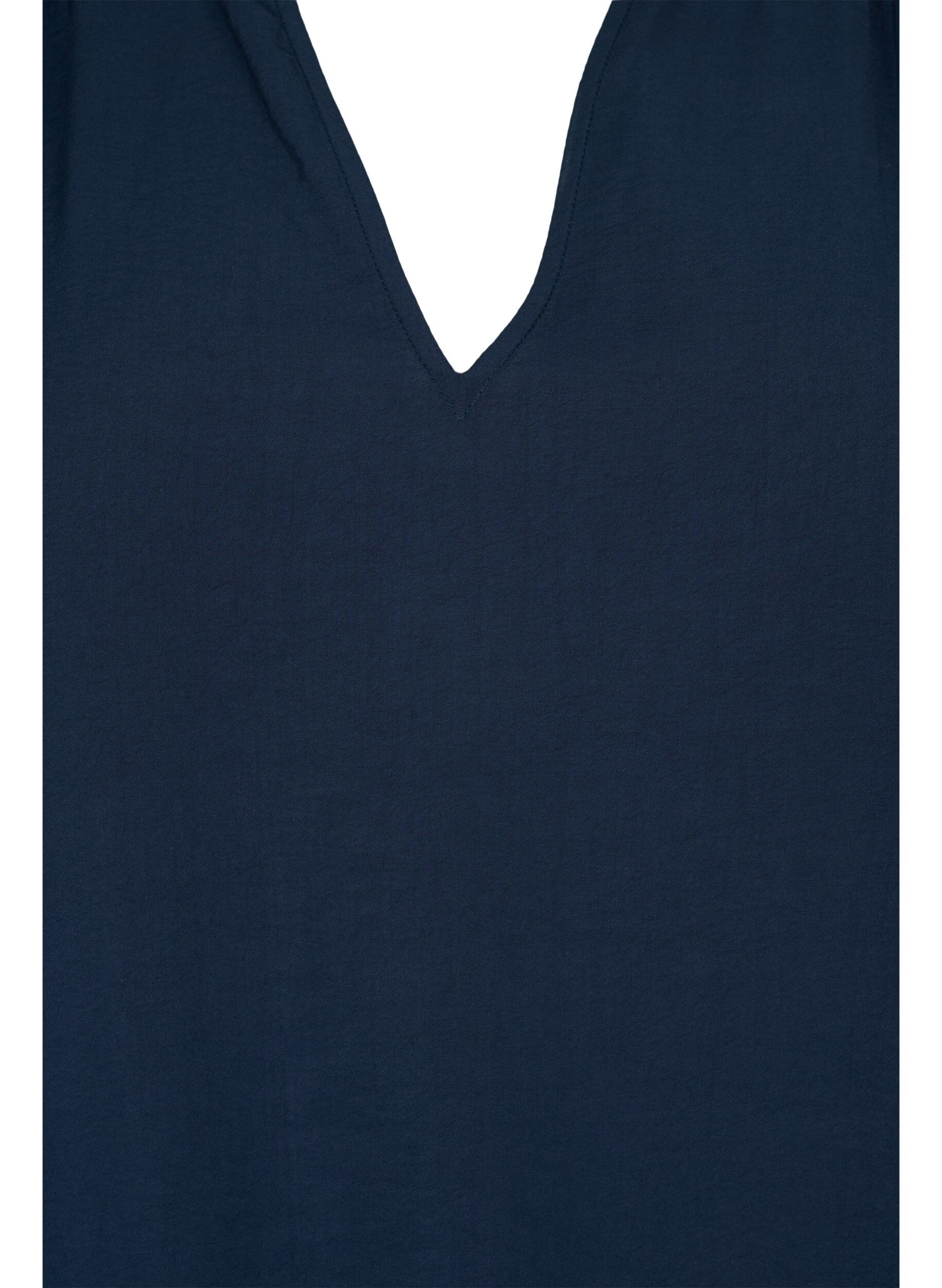 ZizziViskosebluse mit langen &Auml;rmeln und Smock, Navy Blazer, Packshot image number 2