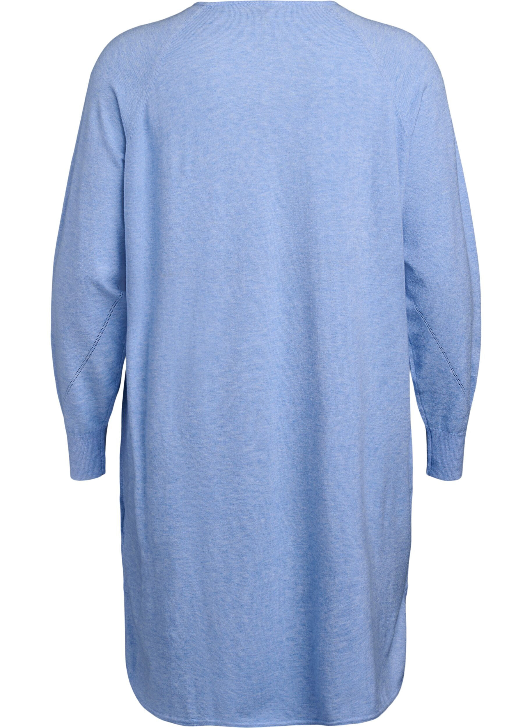 ZizziStrickkleid mit Rundhalsausschnitt und Strickmuster, Della R. Blue Mel., Packshot image number 1