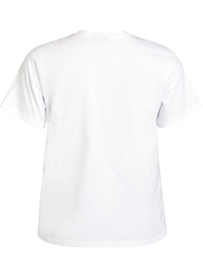 T-Shirt mit Pailletten-Blumen, Weiß, Packshot image number 1