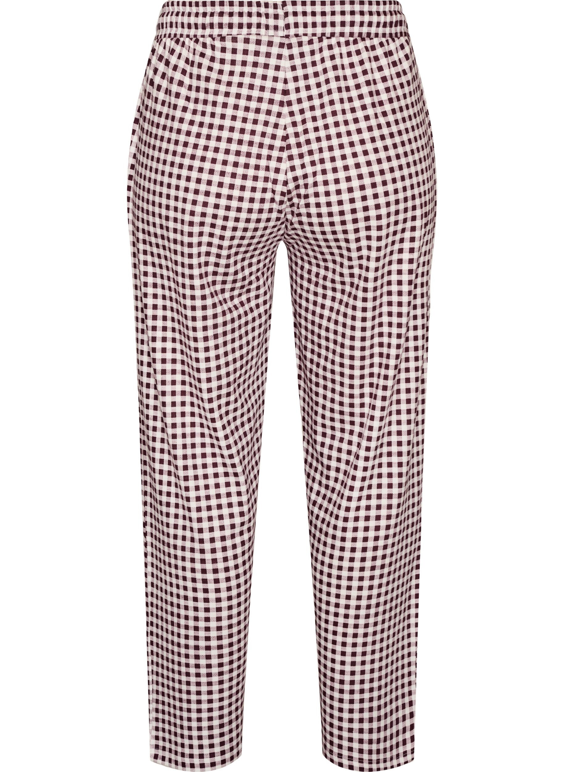 ZizziBaumwoll-Pyjamahose mit hohem Bund, Rot, Packshot image number 1