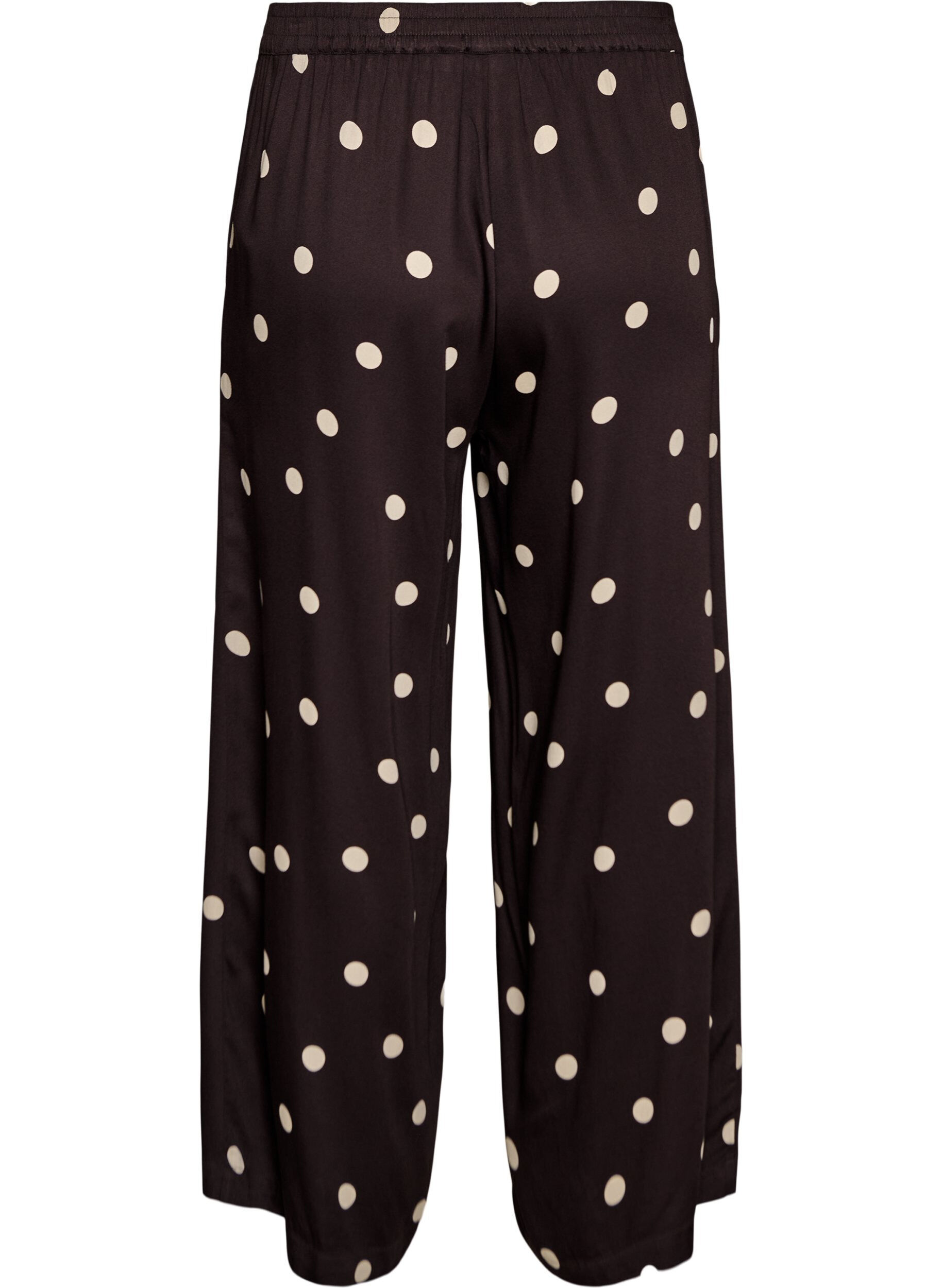 ZizziHose aus Viskose mit Polka Dots und weitem Bein, Braun, Packshot image number 1