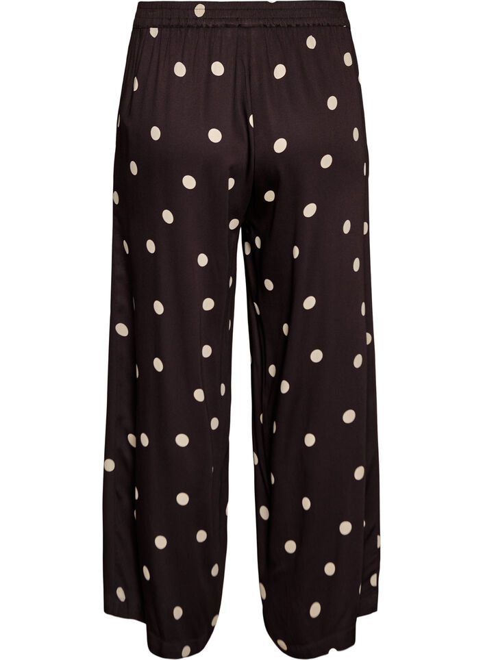 Hose aus Viskose mit Polka Dots und weitem Bein, Braun, Packshot image number 1