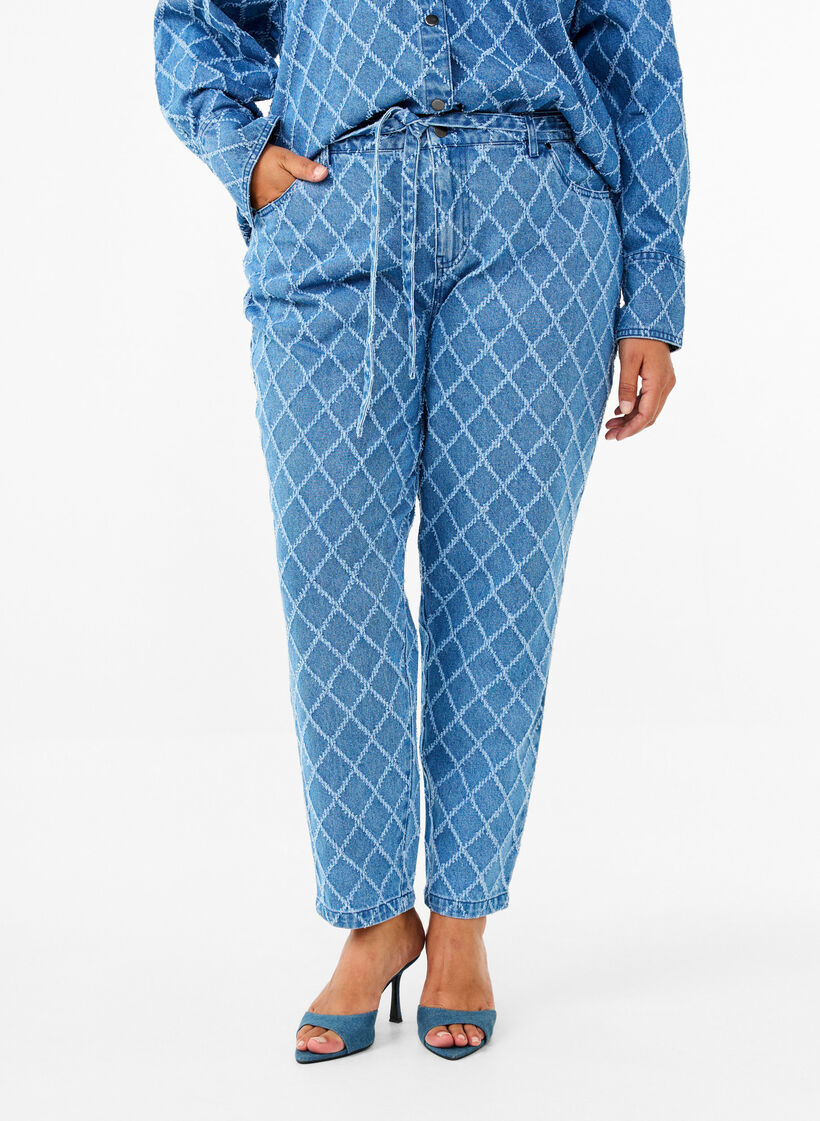 Cropped Mille-Jeans mit Destroyed-Muster, Blue Denim, Model image number 2