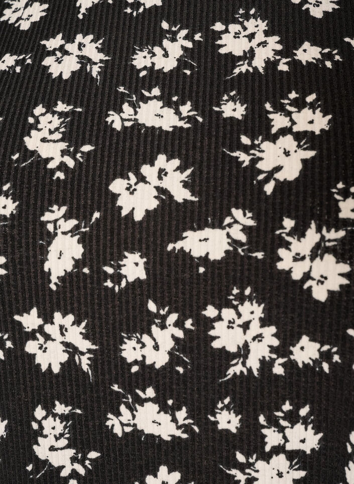 Bluse mit langen &Auml;rmeln und gebl&uuml;mtem Print, Schwarz, Packshot image number 2