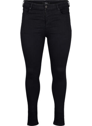 Super Slim-Fit-Jeans mit hoher Taille, Black, Packshot image number 0