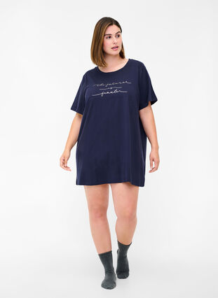 Oversize Nachtshirt aus Bio-Baumwolle, Night Sky, Model image number 2