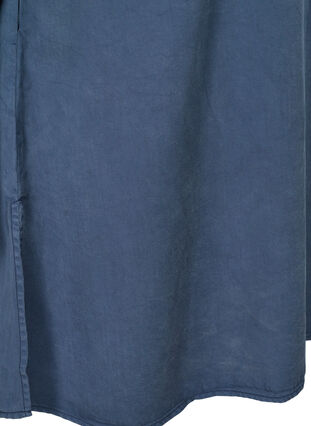 Kleid mit langen Puffärmeln, Dark blue denim, Packshot image number 3