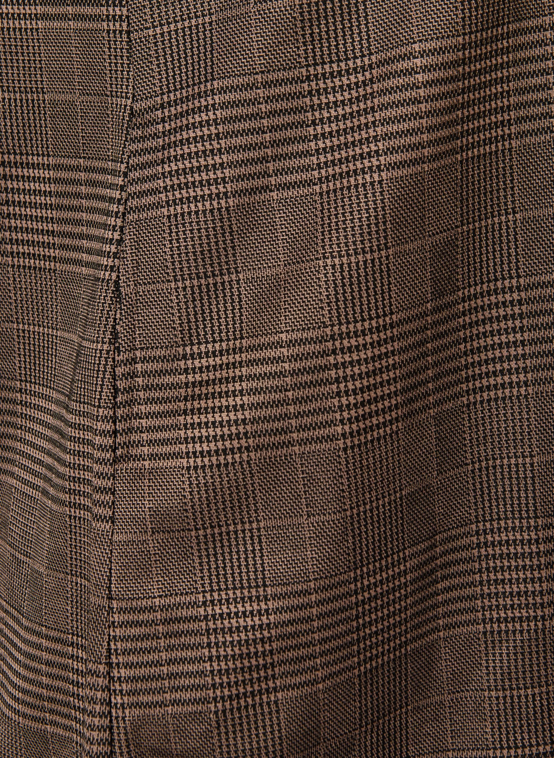 ZizziKurzes kariertes Kleid mit Hemdkragen, Braun, Packshot image number 3