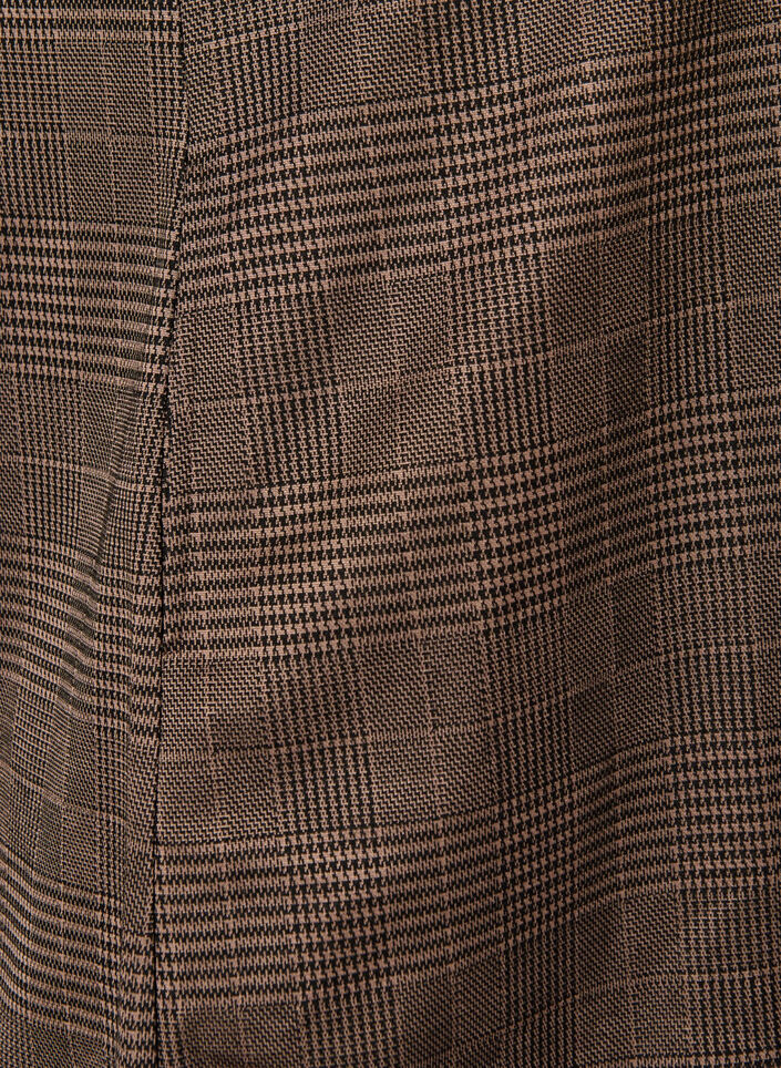 Kurzes kariertes Kleid mit Hemdkragen, Braun, Packshot image number 3