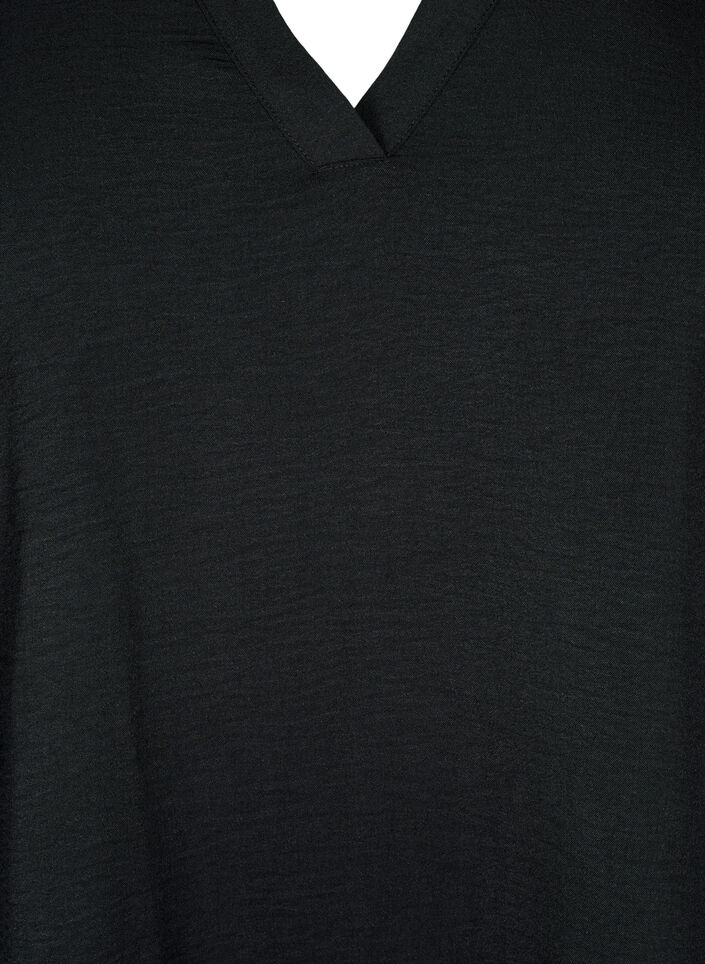 Bluse mit 3/4-&Auml;rmeln, Schwarz, Packshot image number 2