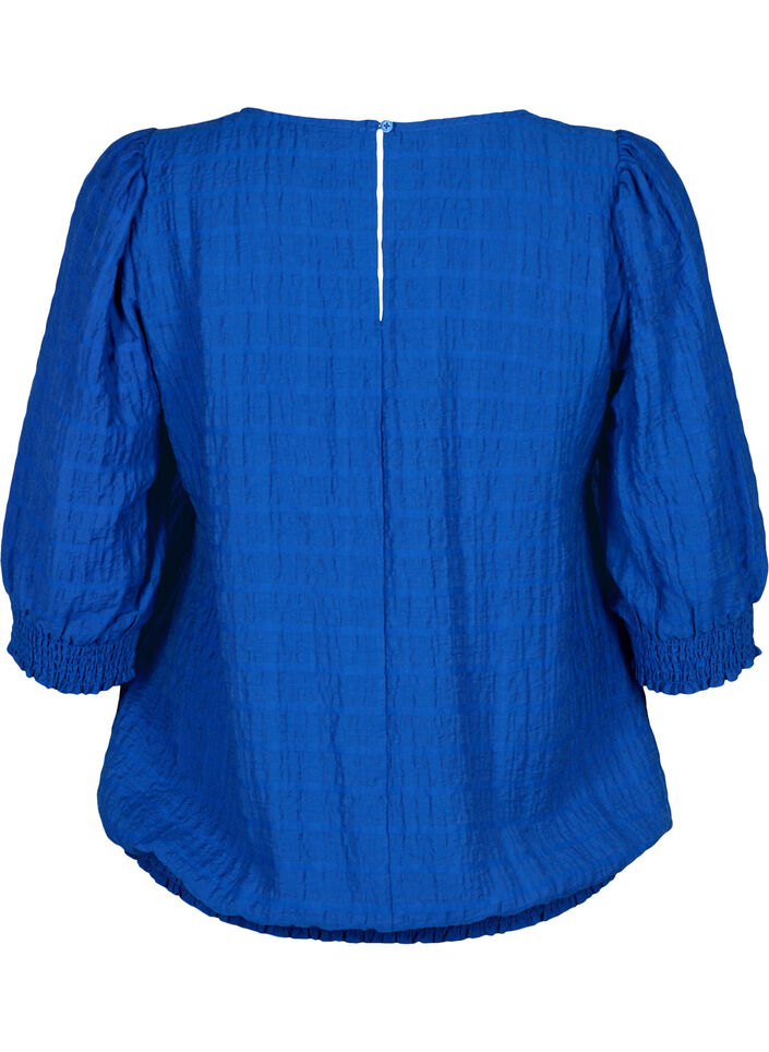Smock Bluse mit Lyocell (TENCEL™), Strong Blue, Packshot image number 1