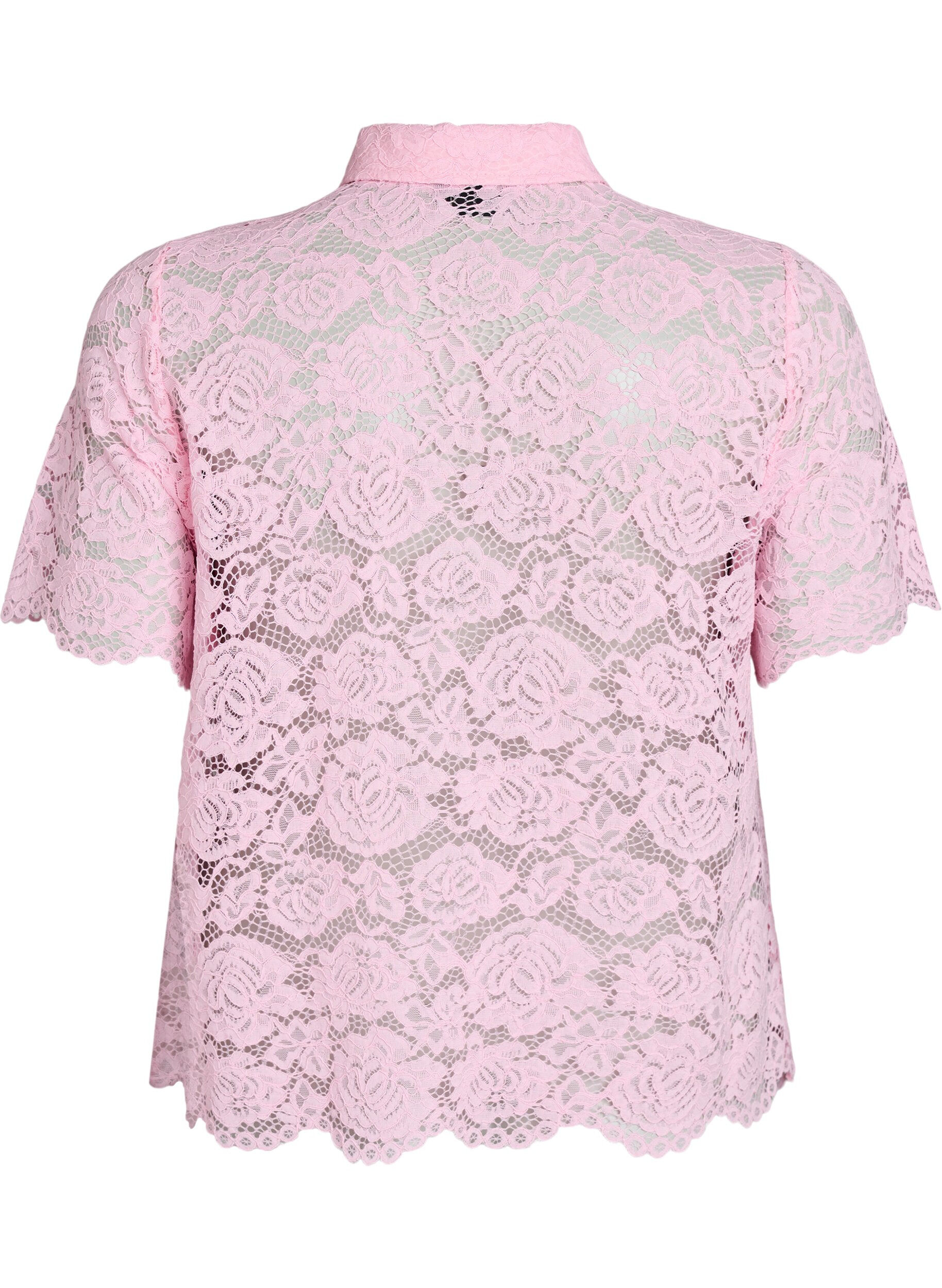 ZizziSpitzen blusenshirt mit perlenkn&ouml;pfen, Rot, Packshot image number 1