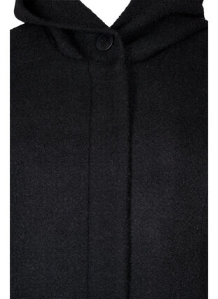 Mantel mit Kapuze in A-Form, Black, Packshot image number 2