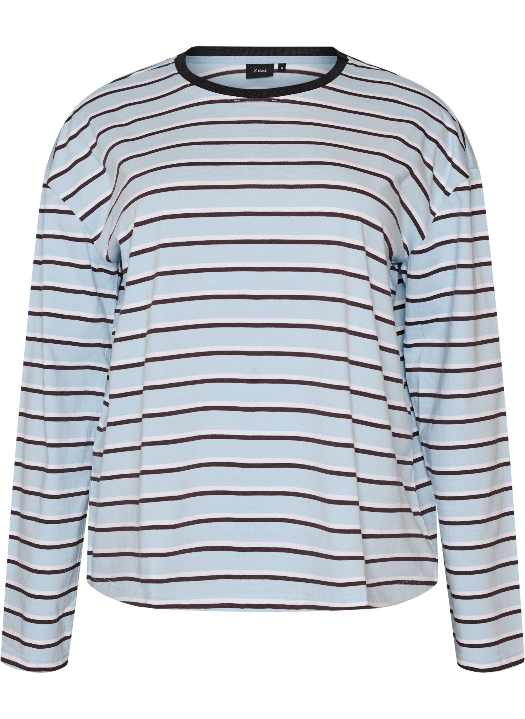 ZizziBasic T-Shirt mit langen &Auml;rmeln, Blau, Packshot image number 0