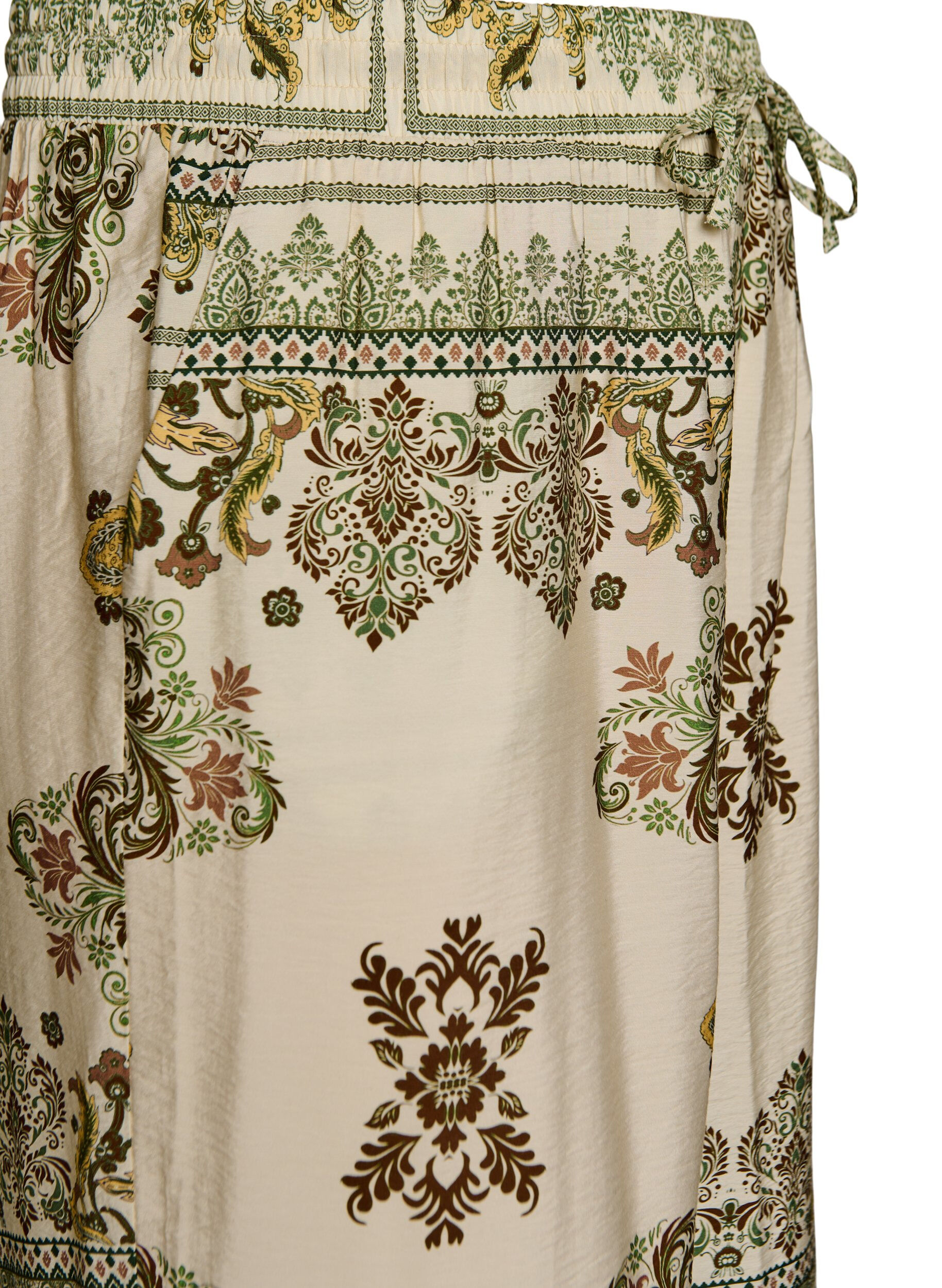 ZizziGemusterte Hose mit weitem Bein, Gr&uuml;n, Packshot image number 2