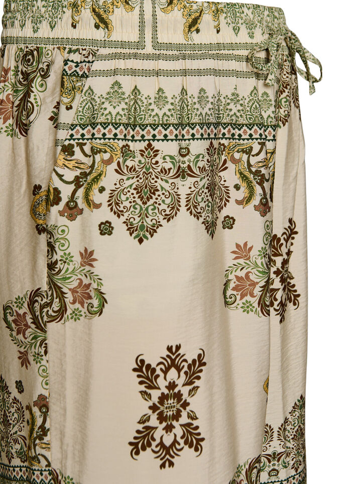 Gemusterte Hose mit weitem Bein, Gr&uuml;n, Packshot image number 2