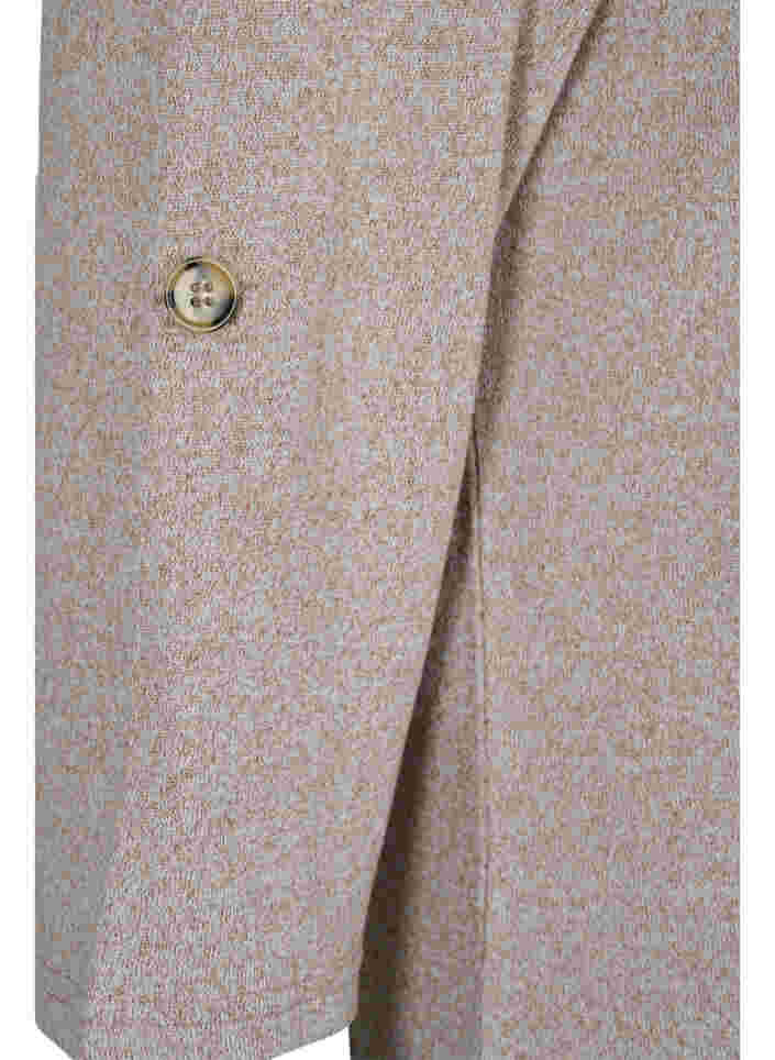 Bluse mit Knöpfen und 3/4-Ärmeln, Umber Melange, Packshot image number 3