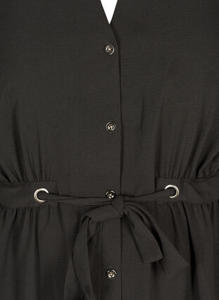 Lange Jacke mit Gürtel an der Taille, Black, Packshot image number 2