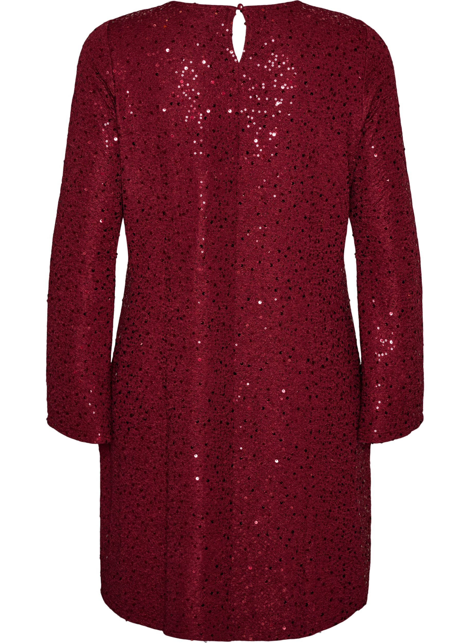 ZizziKurzes Paillettenkleid in A-Linie, Rot, Packshot image number 1