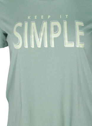Kurzarm T-Shirt aus Baumwolle mit Aufdruck, Chinois Green SIMPLE, Packshot image number 2