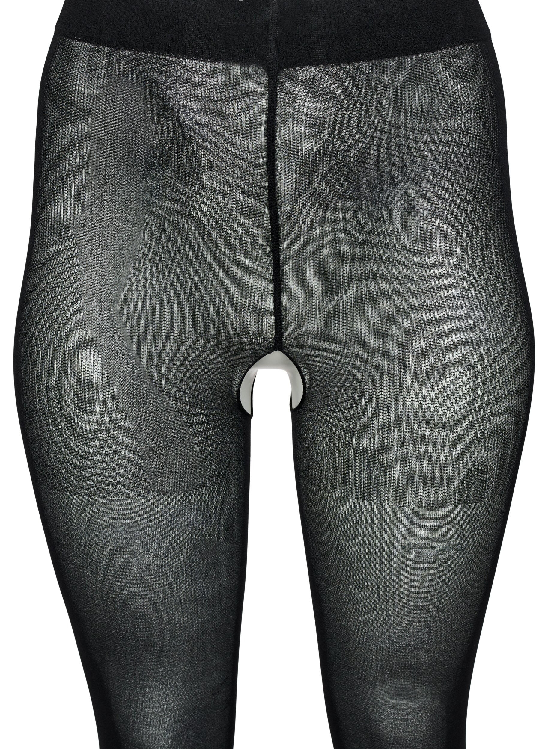 Zizzi40 Denier Strumpfhose mit offenem Schritt, Schwarz, Packshot image number 2