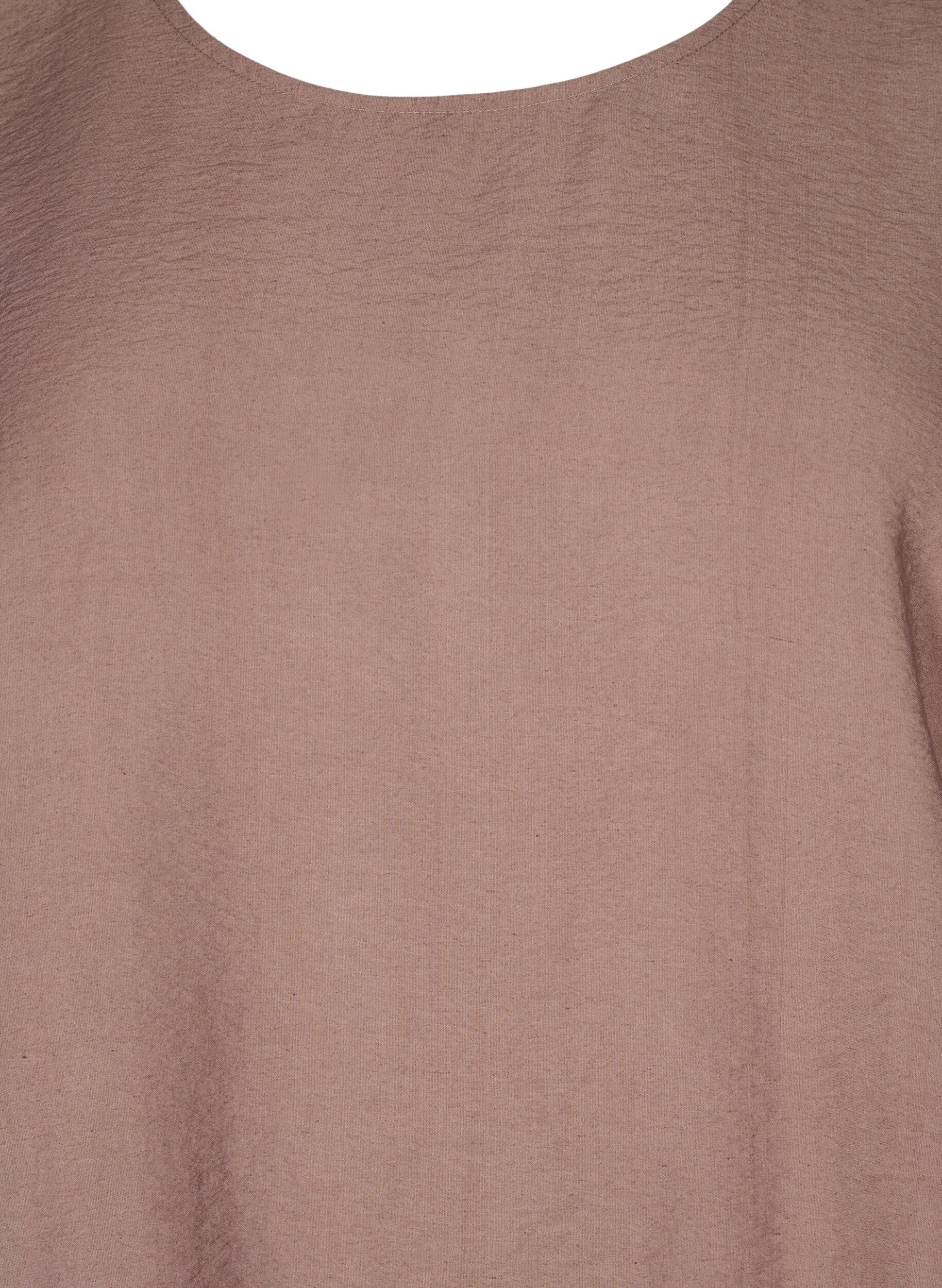 ZizziBluse mit kurzen &Auml;rmeln und elastischem Saum, Braun, Packshot image number 2