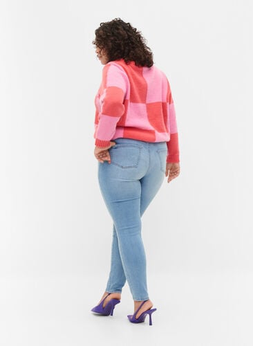  Hochtaillierte Amy Jeans mit Super Slim Fit, Light blue, Model image number 1
