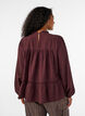 Bluse mit Stickerei und Lochstickerei, Dunkles Bordeaux, Model image number 2