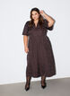 Midikleid aus Jacquard mit Paisleymuster und Fl&uuml;gel&auml;rmeln, Braun, Model image number 0